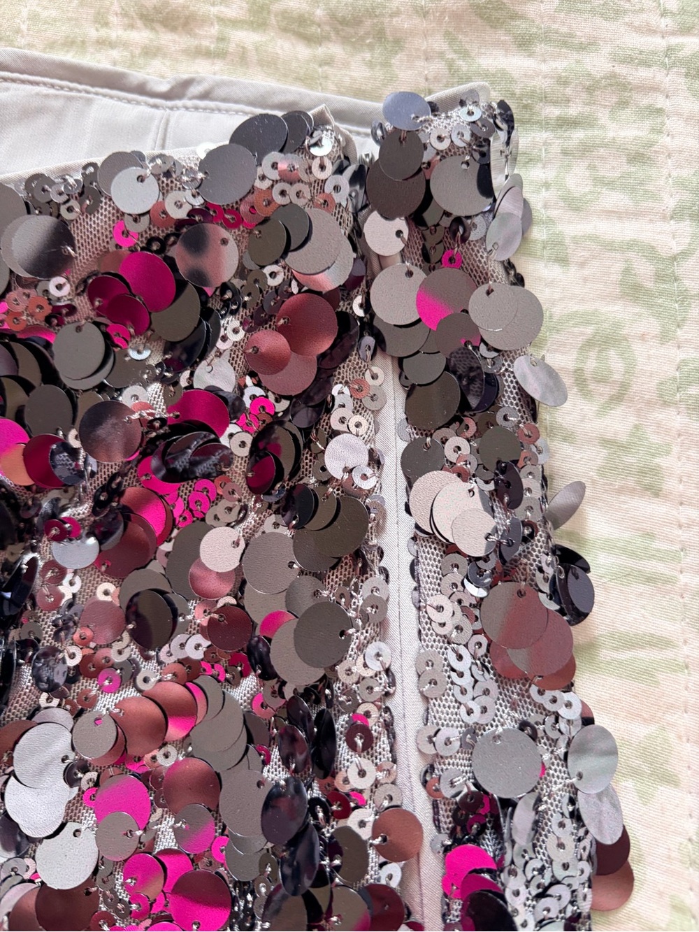Abercrombie & Fitch Silver Sequin Mini Skirt - Picture 4 of 5
